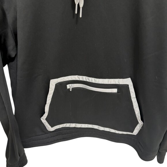 Adidas Mens Hooded Long Sleeve Sweatshirt Size XL Black Pocket - Picture 5 of 6